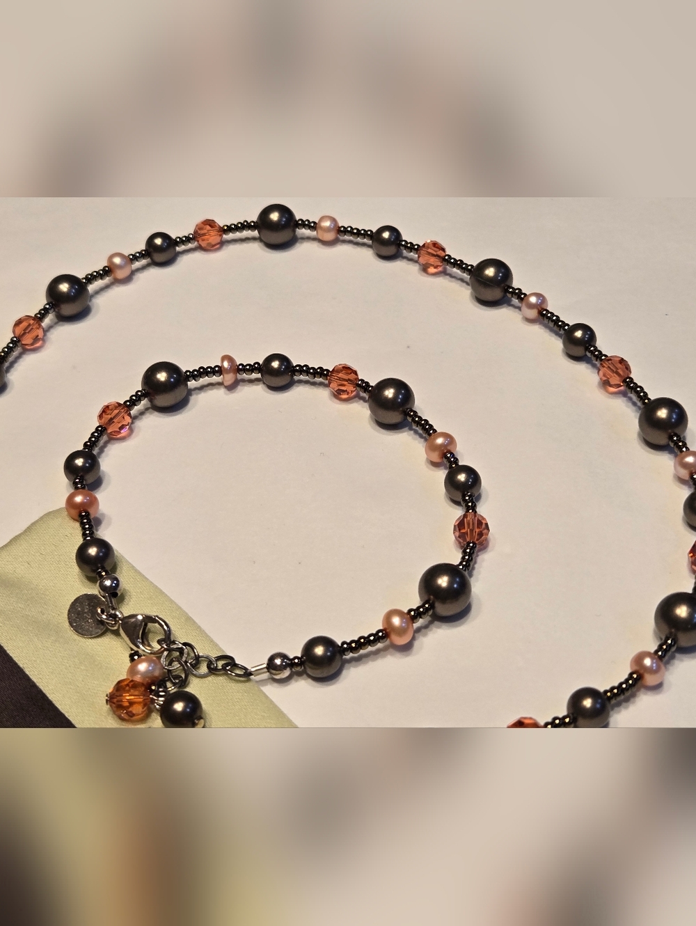 Emily Ray Vintage Sterling Silver Beaded Necklace And Bracelet Set - Picture 6 of 10